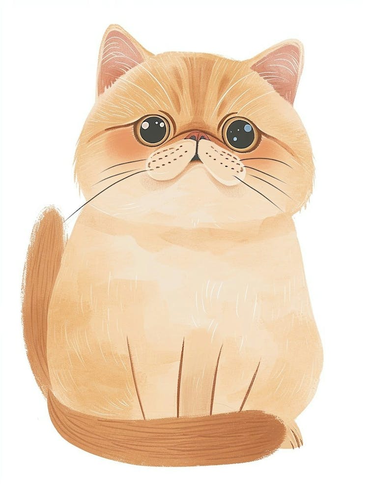 Exotic Shorthair Cat Clipart Illustration 1