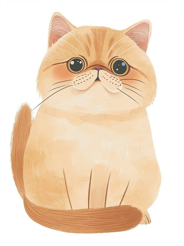 Exotic Shorthair Cat Clipart Illustration 1