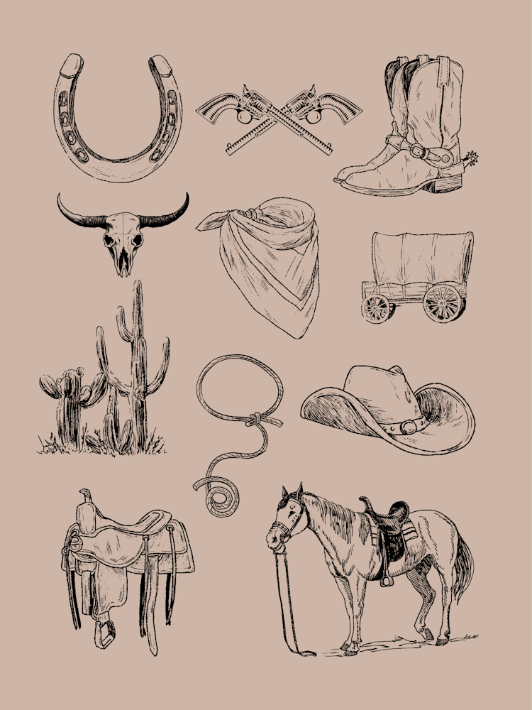 Western Flash Sheet Wall Art | Cactus Desert Wall Art | Cowboy Cowgirl Western Living Room Bedroom 1