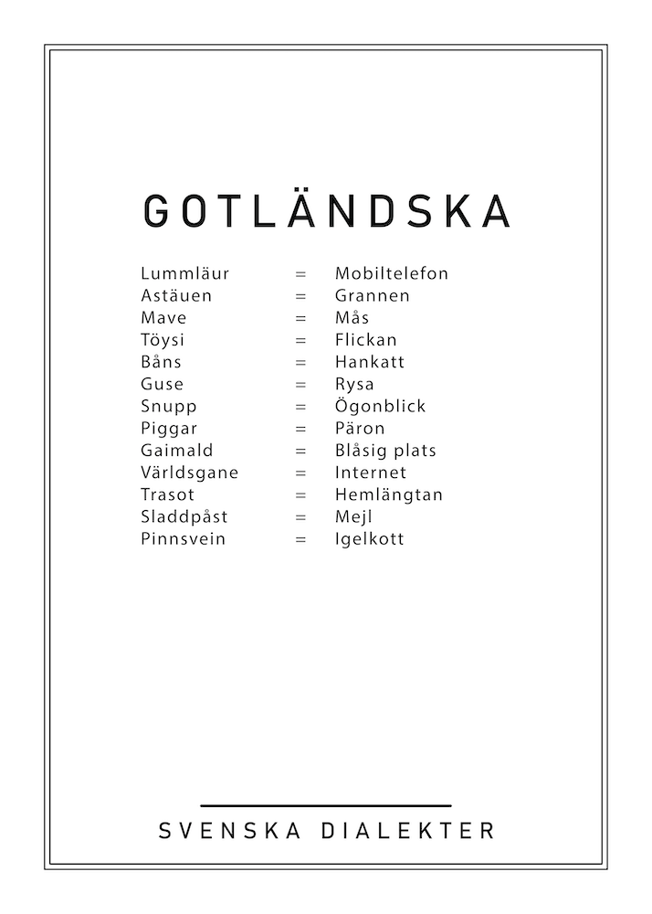 Gotländska Swedish Poster  Sweden