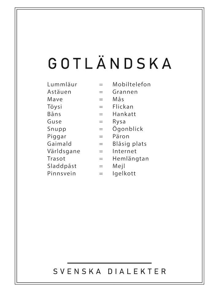 Gotländska Swedish Poster  Sweden