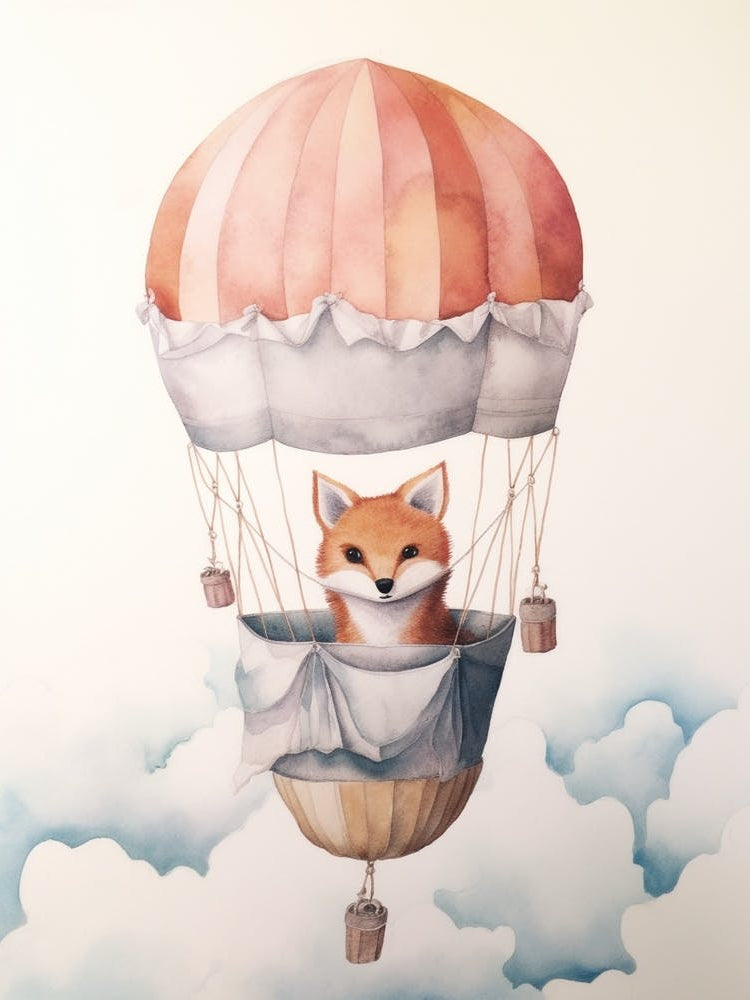 Baby Fox 1 In A Hot Air Balloon