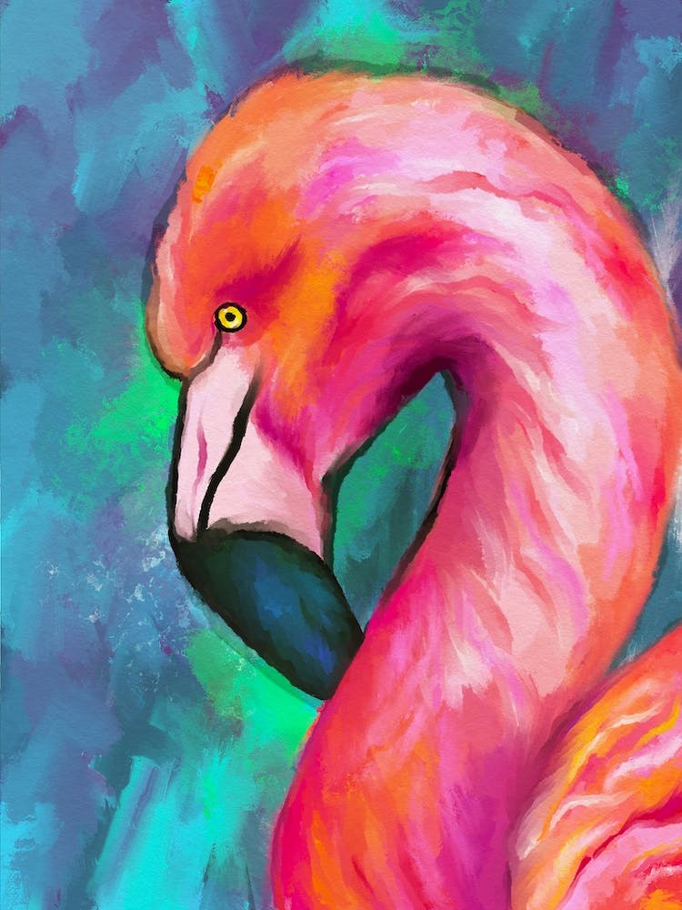 Flamingo Oil Painting