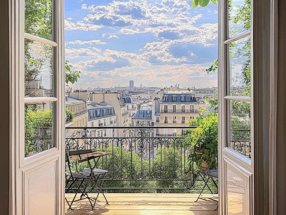 View From The Balcony Of Summer Paris 1