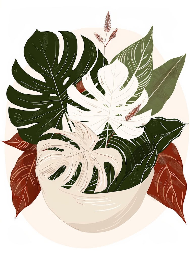 Tropical Leaves In A Bowl