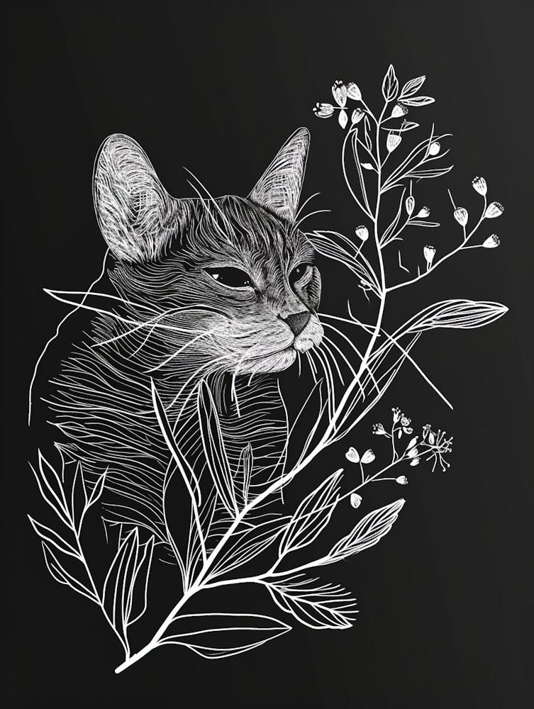 British Shorthair Cat Minimalist Illustration 2