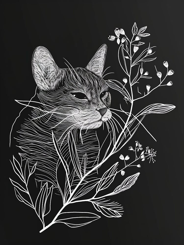 British Shorthair Cat Minimalist Illustration 2