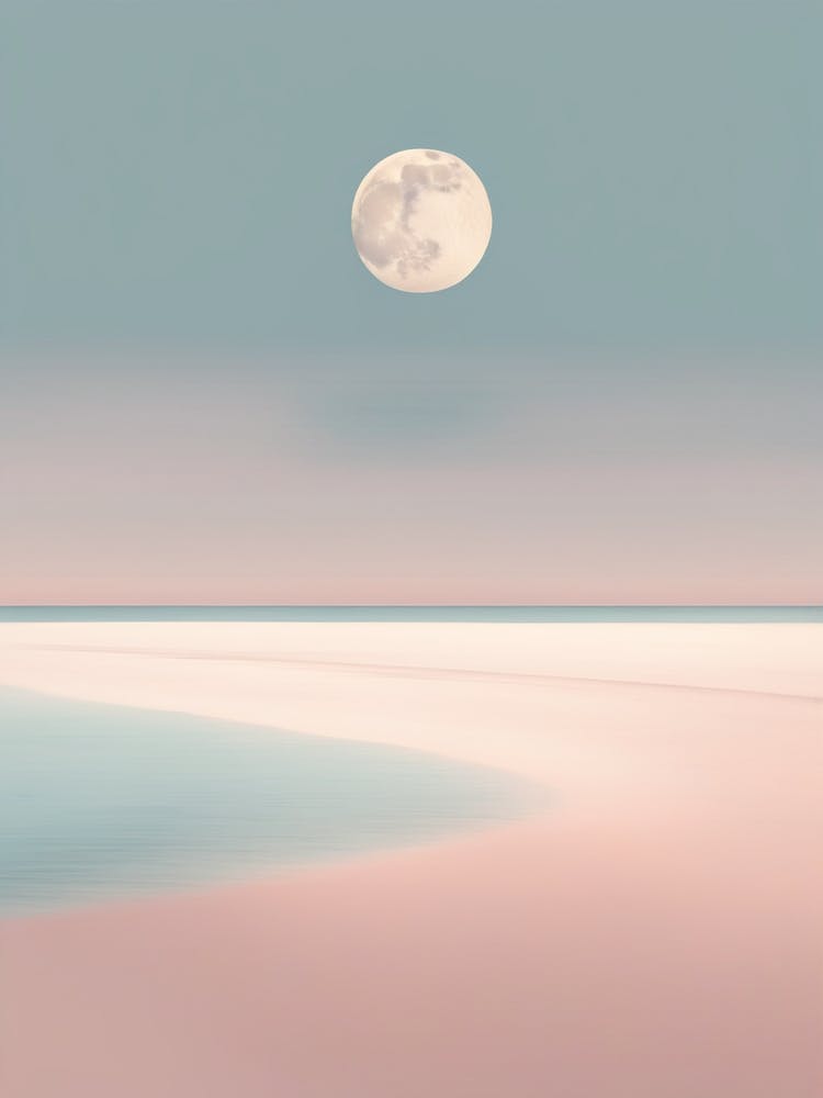 Full Moon On The Beach