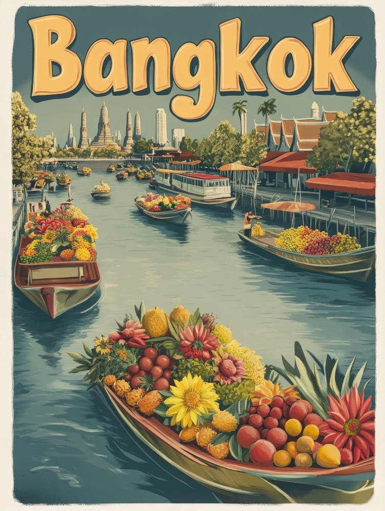 Aihrgdesign A Classic 1960s Travel Poster For Bangkok 1