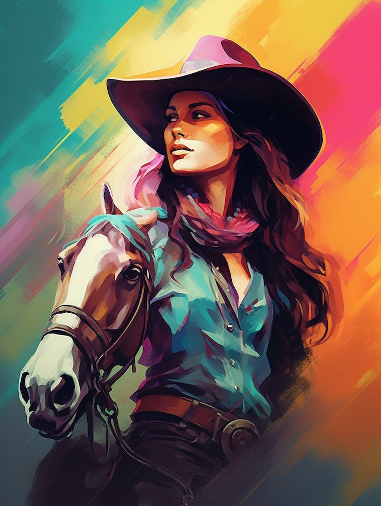 Watercolour Cowgirl 2