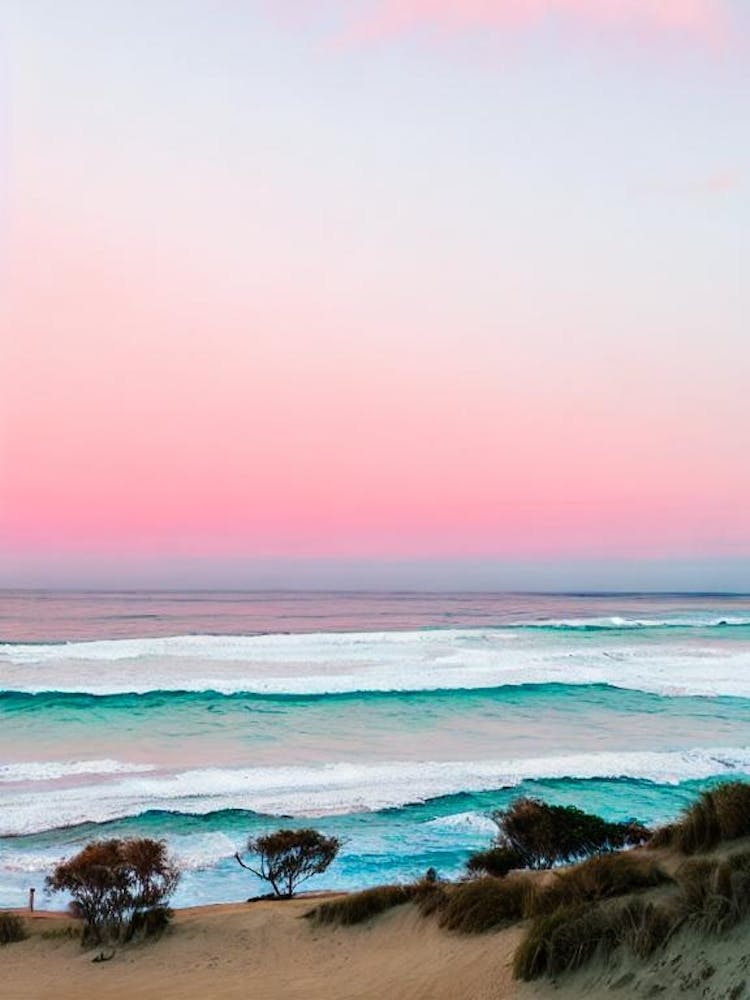 Torquay Beach, Australia Pink Photography