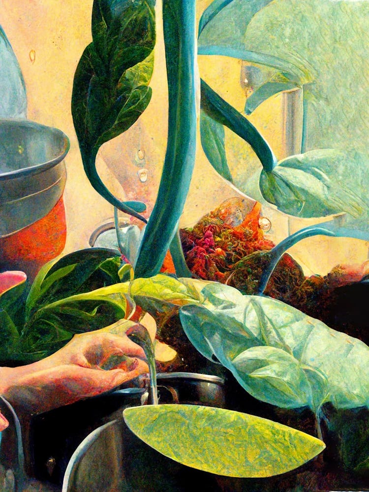 Watering Plants In The Kitchen Sink