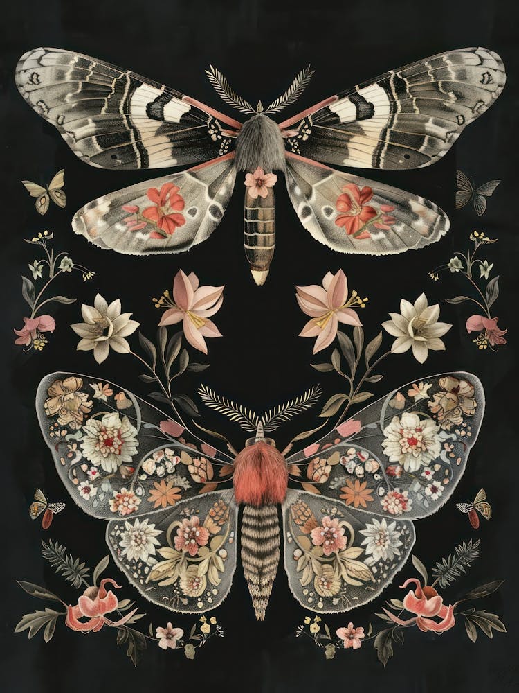 Dark Butterflies William Morris Style 4