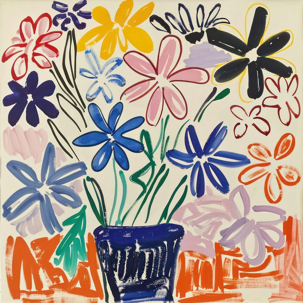 Summer Flowers Painting Matisse Style 4