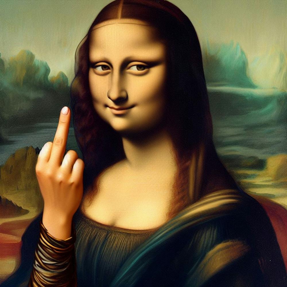 Mona Lisa's middle finger