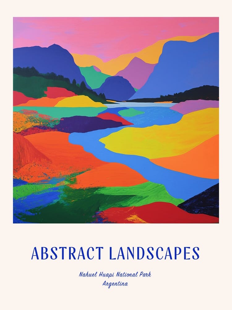 Colourful Abstract Nahuel Huapi National Park Argentina 4 Poster Blue