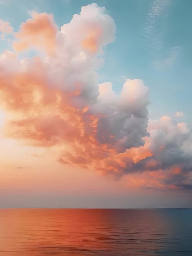 Cloud Print Cloud Poster Sky Print Moody Print Sunset Poster Romantic Print Sea Print Ocean Poster Celestial Wall Art