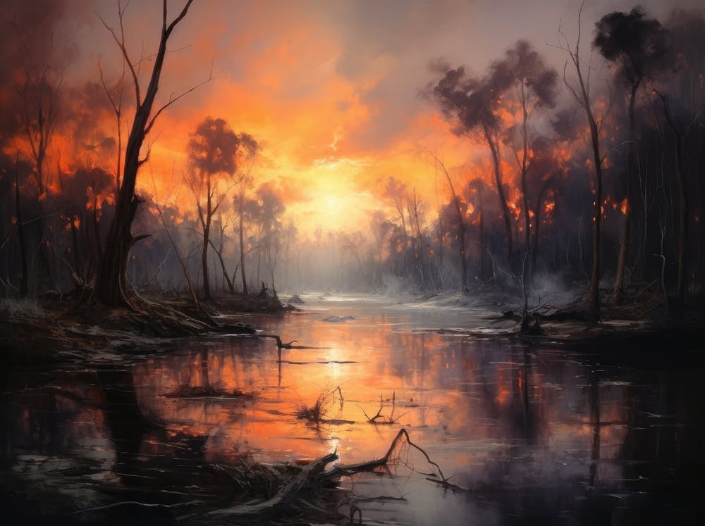 Sunset Over The River 5