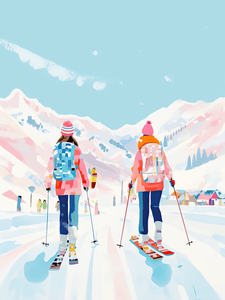 Courchevel   France, Ski Resort Illustration 0