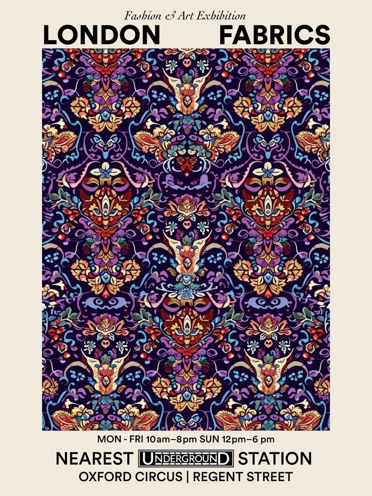 Poster Radiant Petals London Fabrics Floral Pattern 5