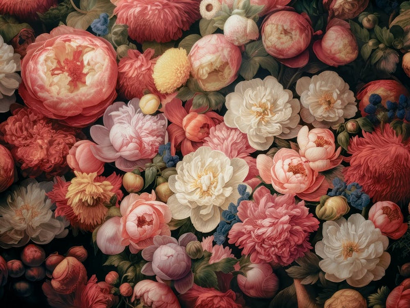 Muted Baroque Flowers