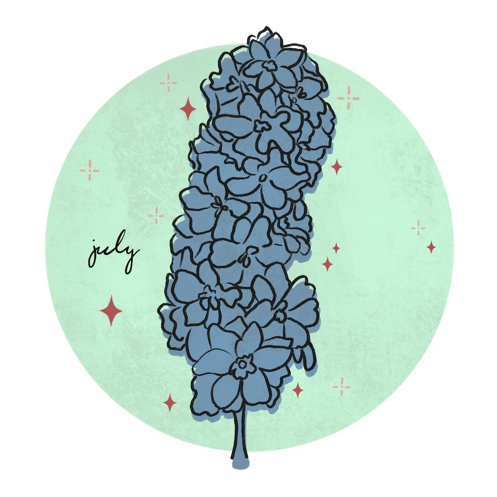 July Birth Flower Square