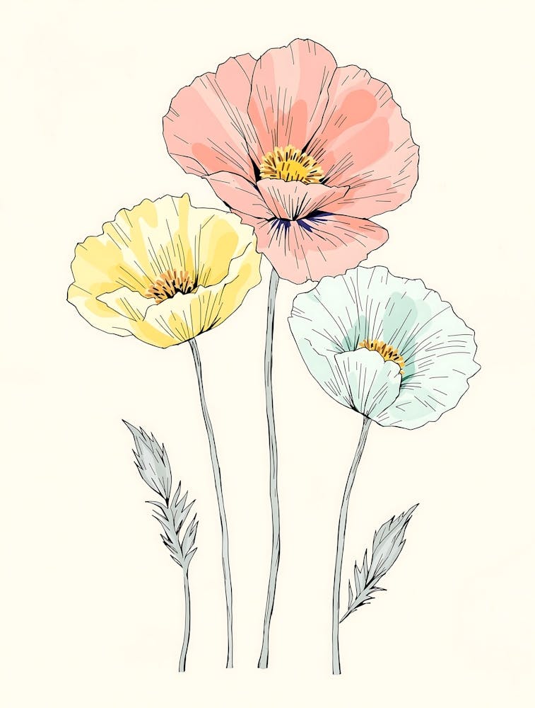 Composition Florale aux Tons Estompés pour un Espace Tranquille