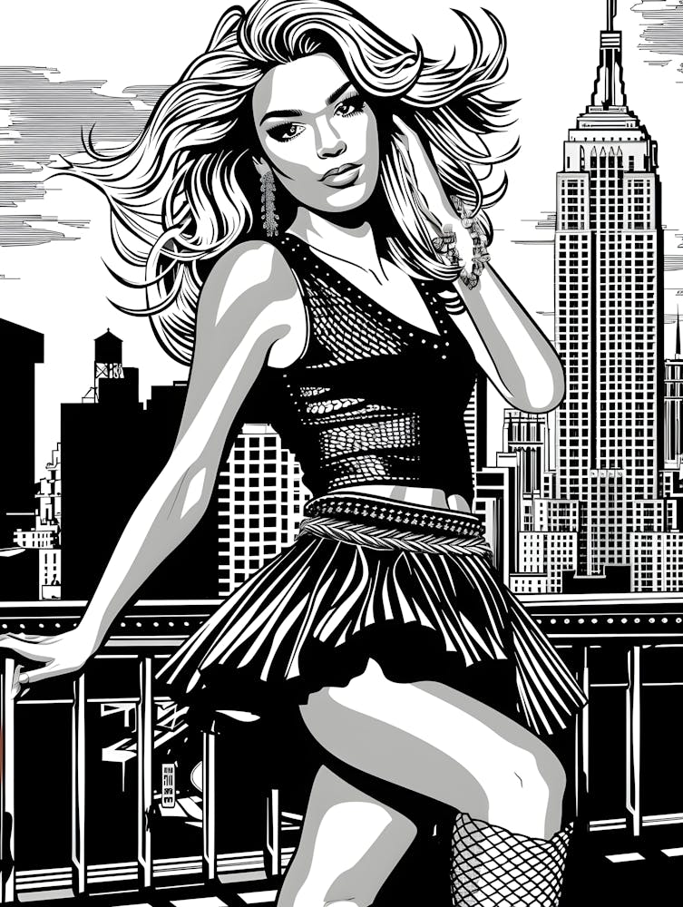 Mod Girl Black And White NYC 2