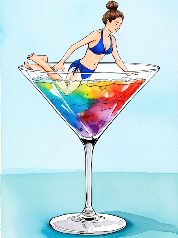 Frau in einem Martini