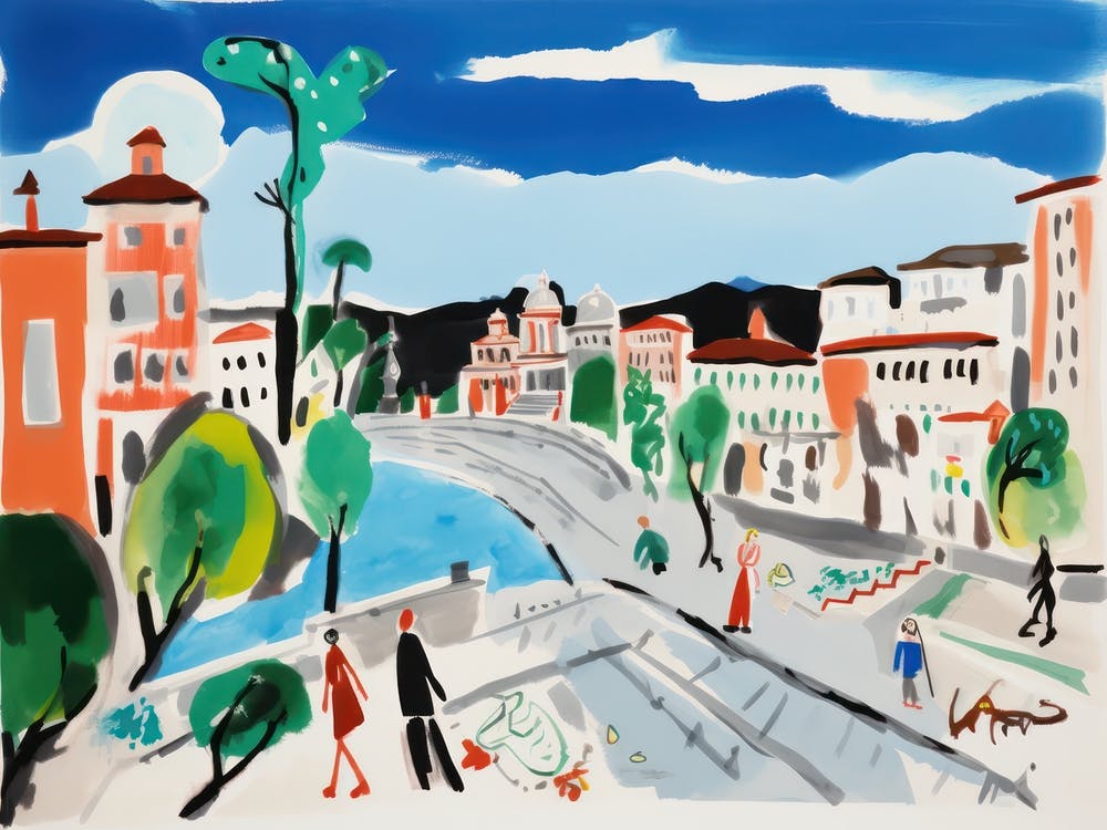 Rome Italy Cute Watercolour Illustration 8