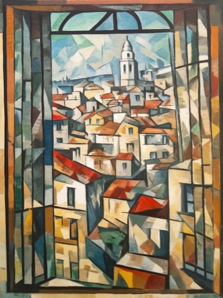 Window View Of Vienna Of In The Style Of Cubism 2