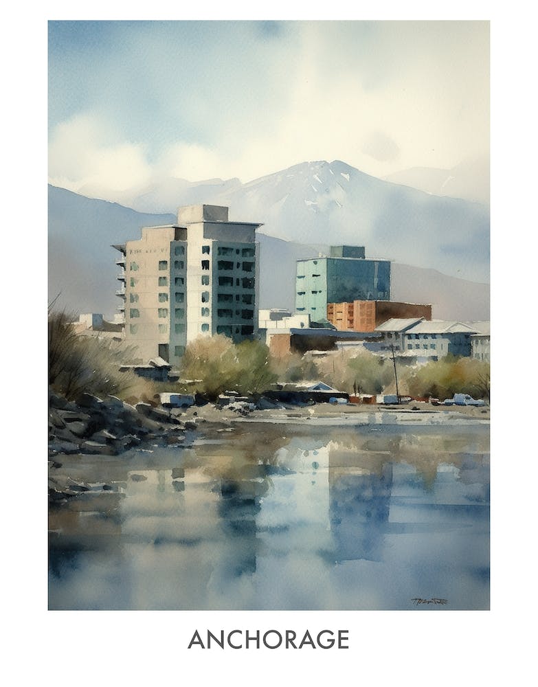 Anchorage Watercolor 2 Travel Poster