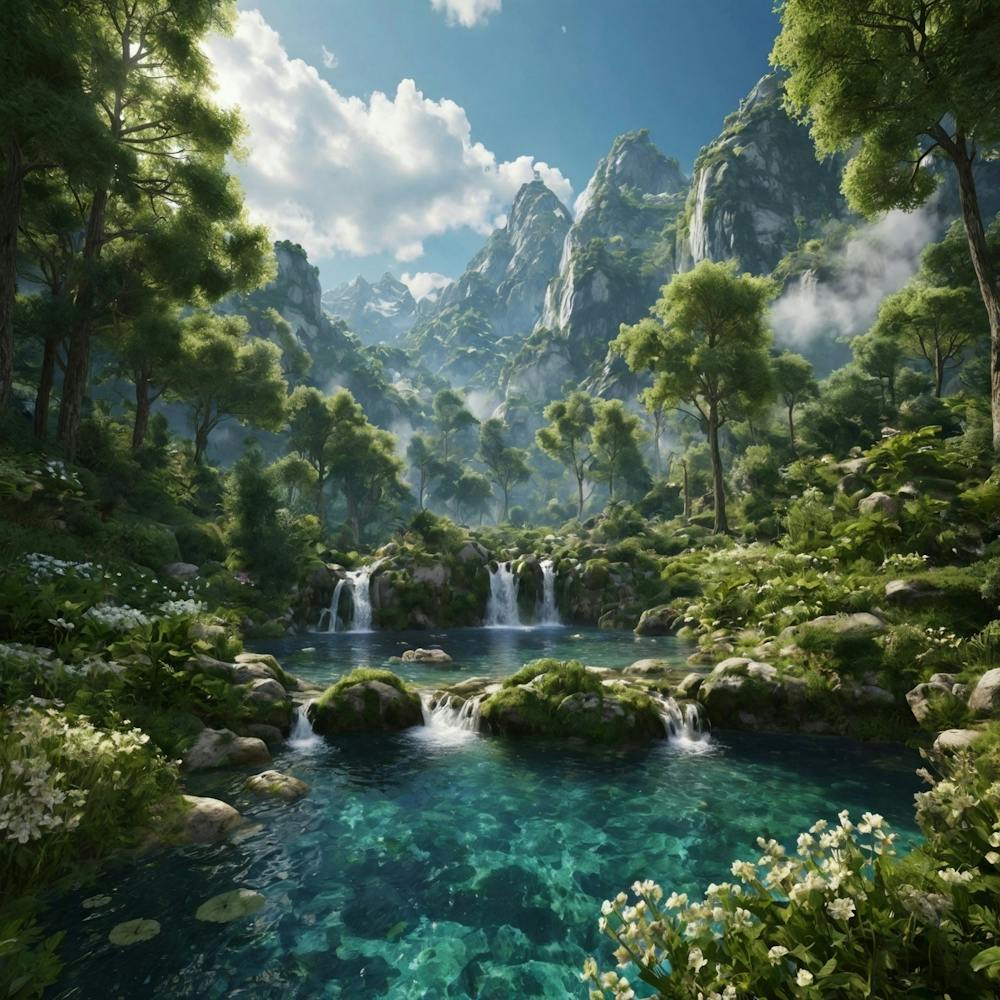 Waterfall In The Forest 1