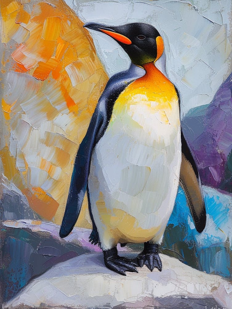 King Penguin Gold Harbour Colour Block Painting 4