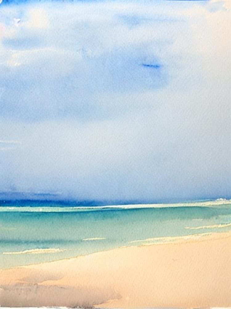 Mirissa Beach 2, Sri Lanka Watercolour