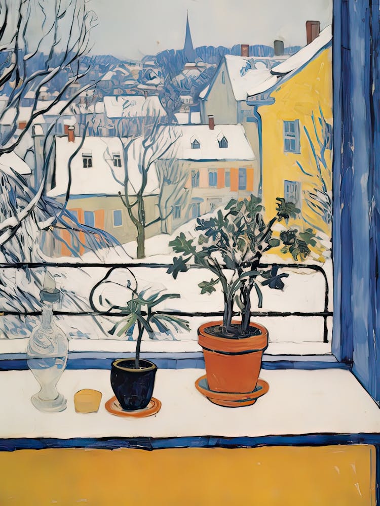 The Windowsill Of Ljubljana   Slovenia Snow Inspired By Matisse 1