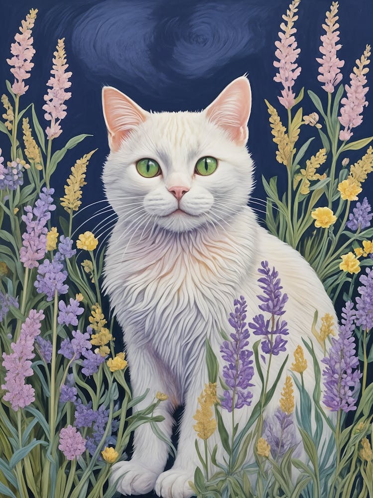 Cat In Lavender no2