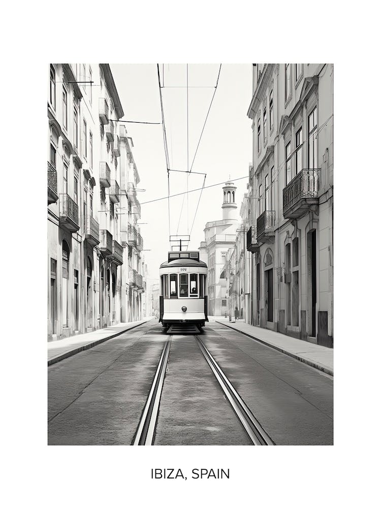 Poster Of Lisbon, Portugal, Photography In Black And White 2
