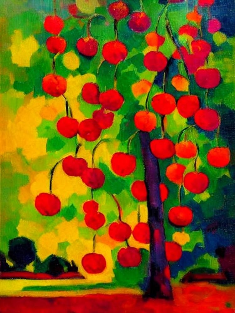 Surinam Cherry Fruit Vibrant Matisse Inspired Painting Fruit