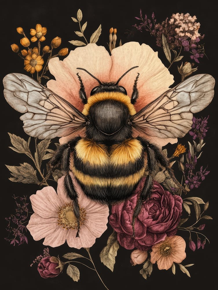 Bee And Flowers 1
