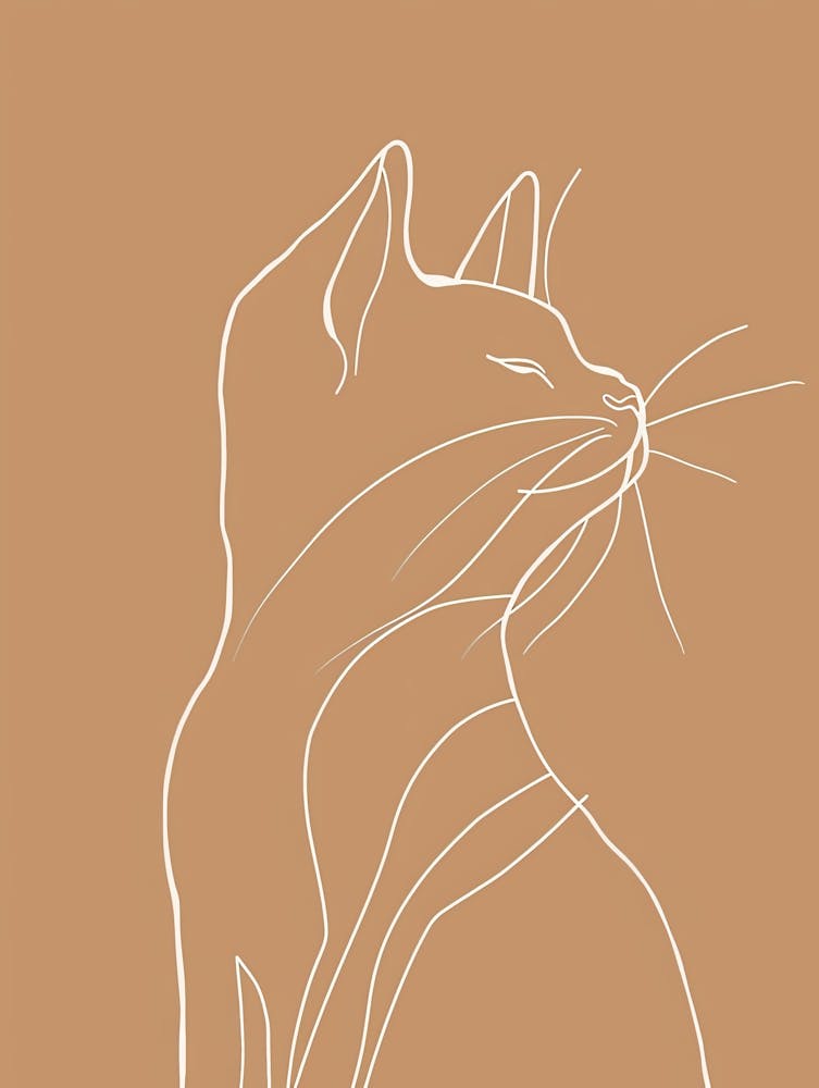 Cat - Boho, Line Art 12