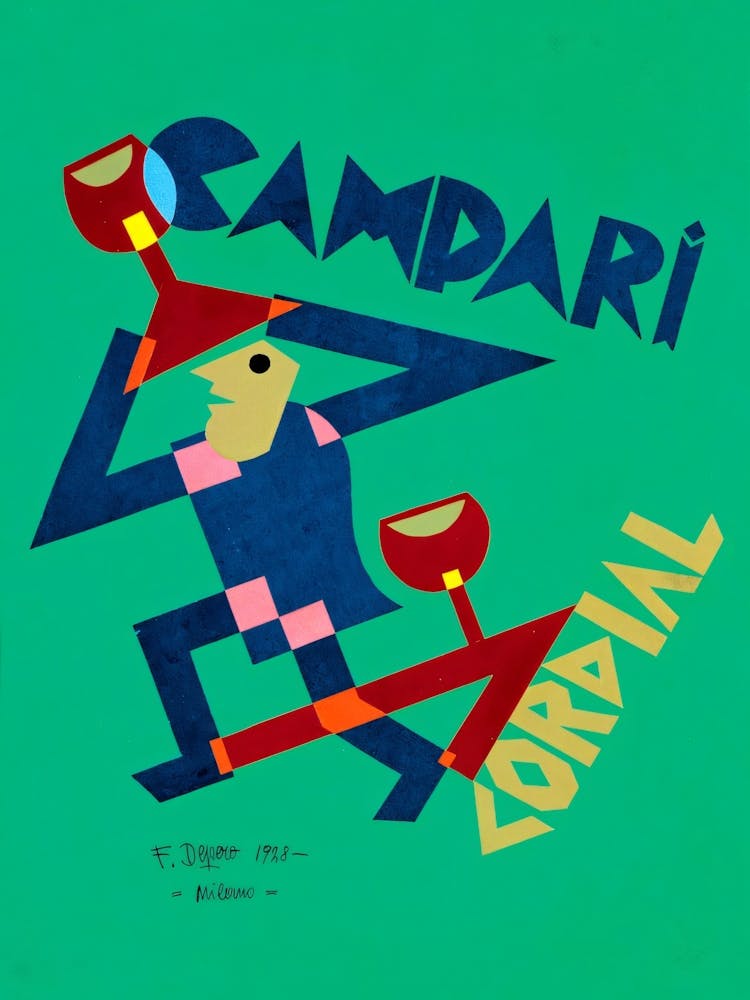 Vintage Campari Cordial 1928 Green