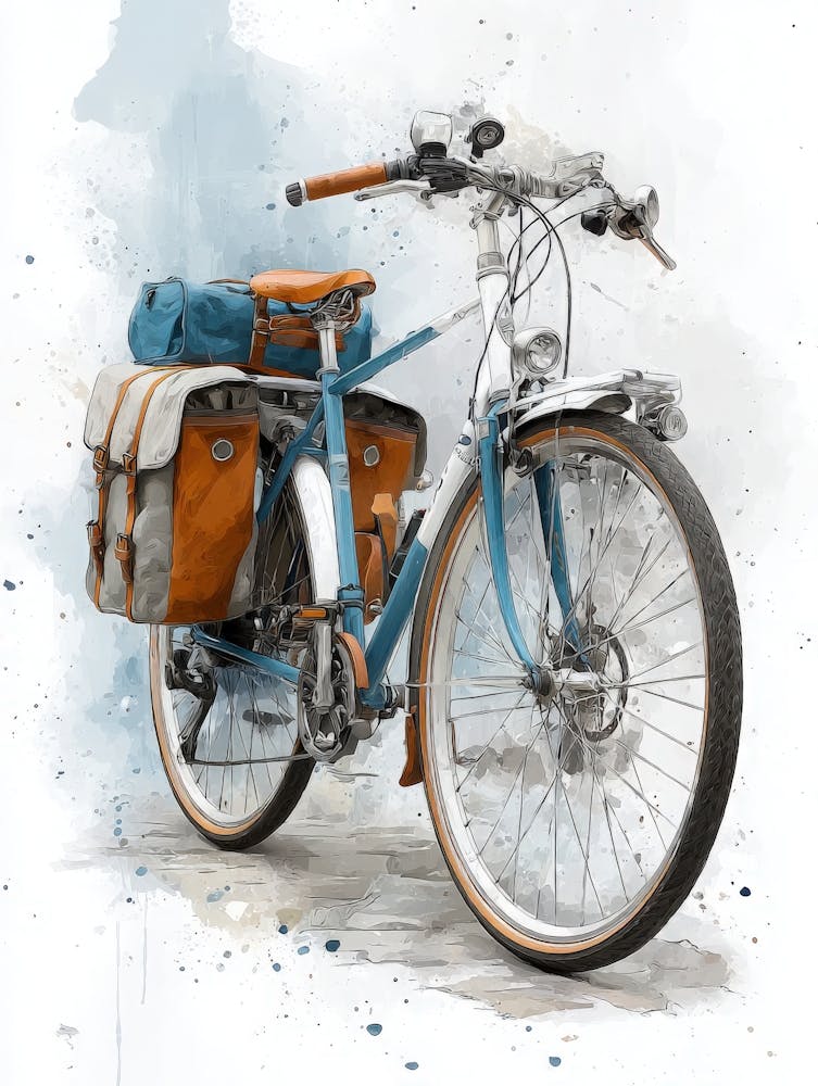 Aihrgdesign Isolated Watercolor Painting Of Vintage Bicycles 15