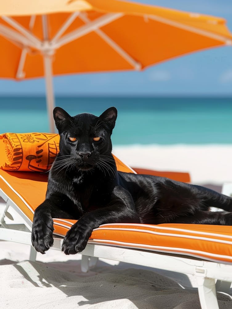 Black Cat On The Beach