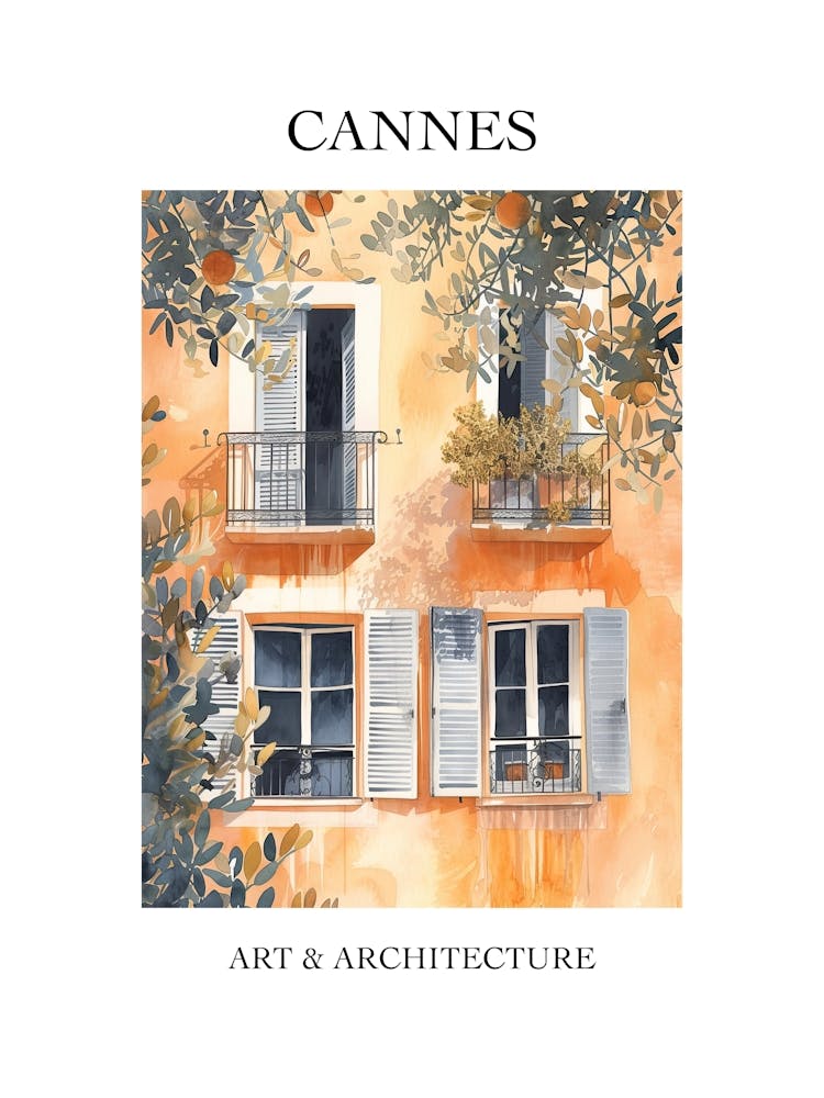 Cannes Travel And Architecture Poster 2