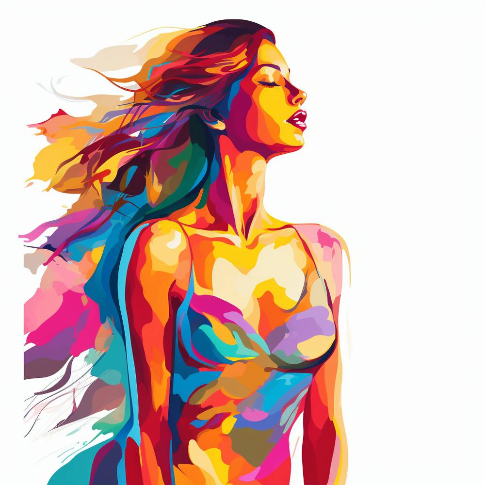 Woman With Colorful Hair