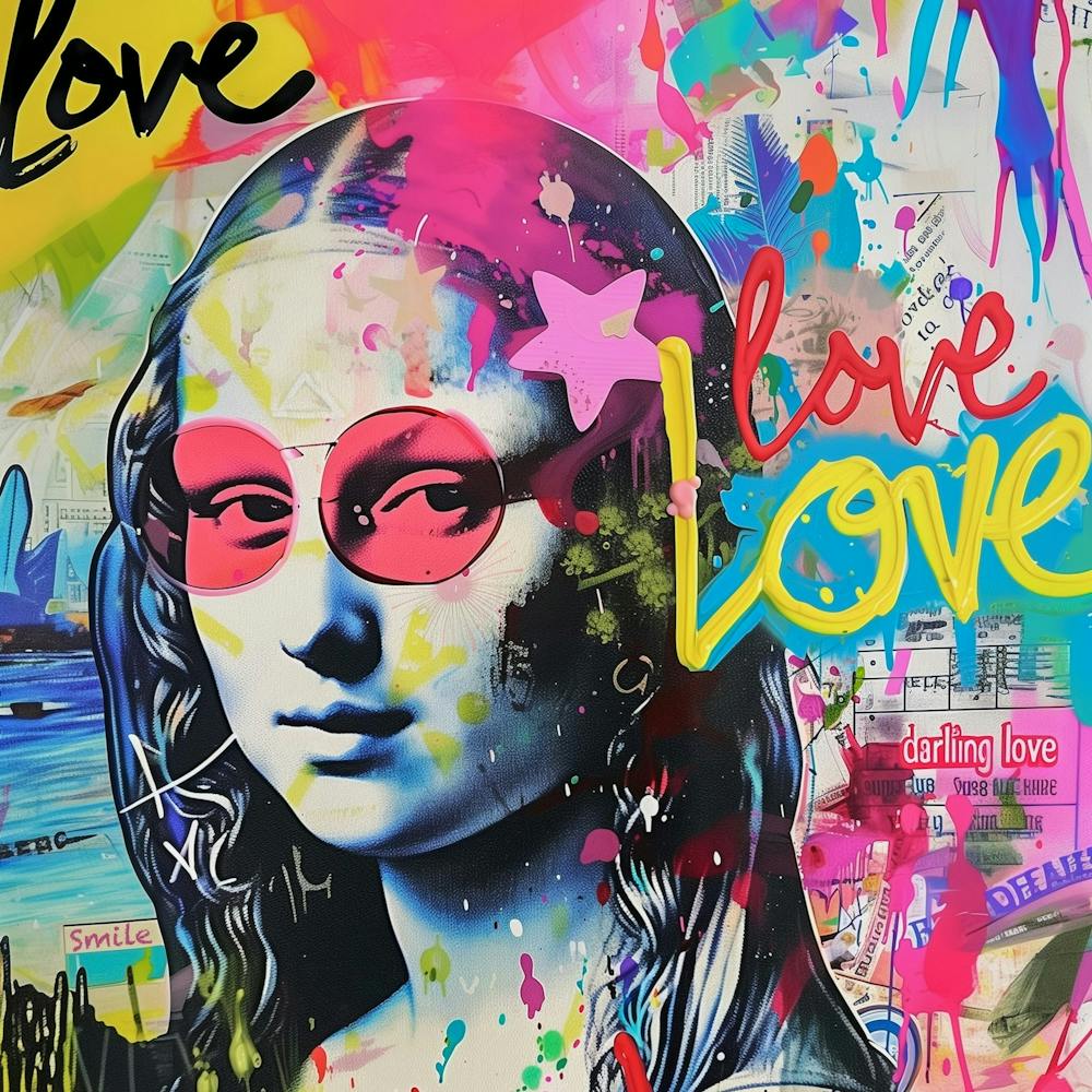 Mona Lisa Popart mit Sonnenbrille