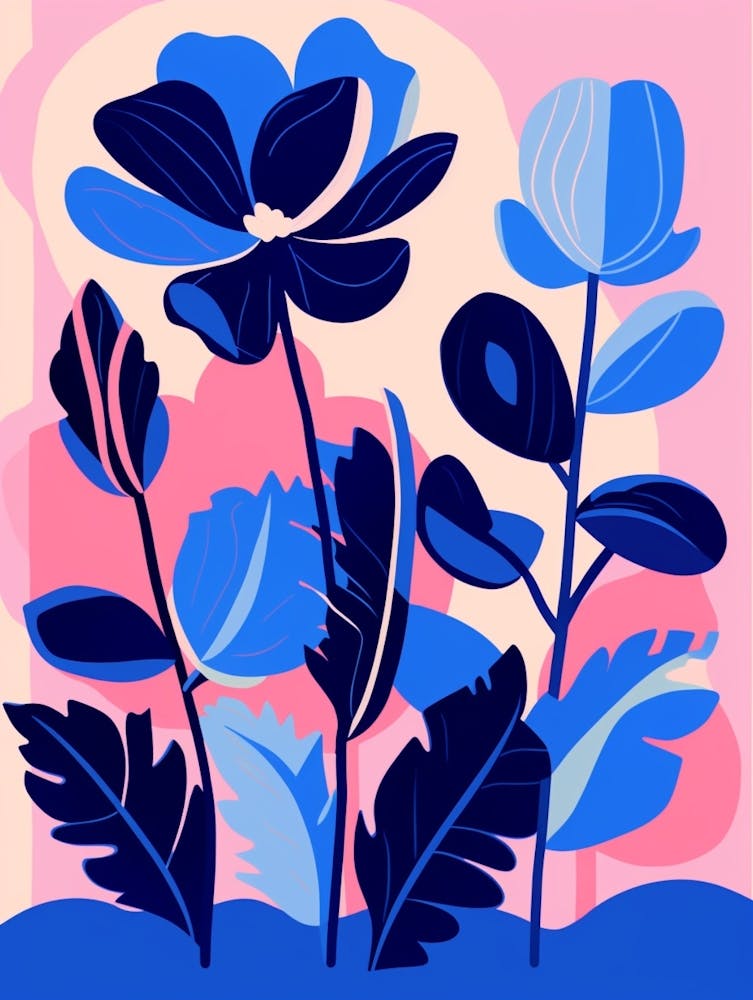 Blue Flower Illustration Cyclamen 2