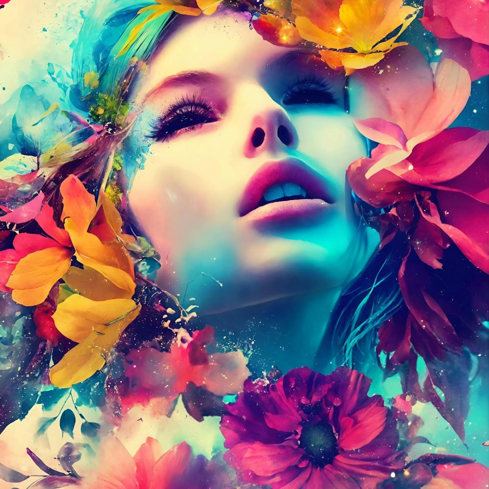 Portrait Of A Woman With Flowers