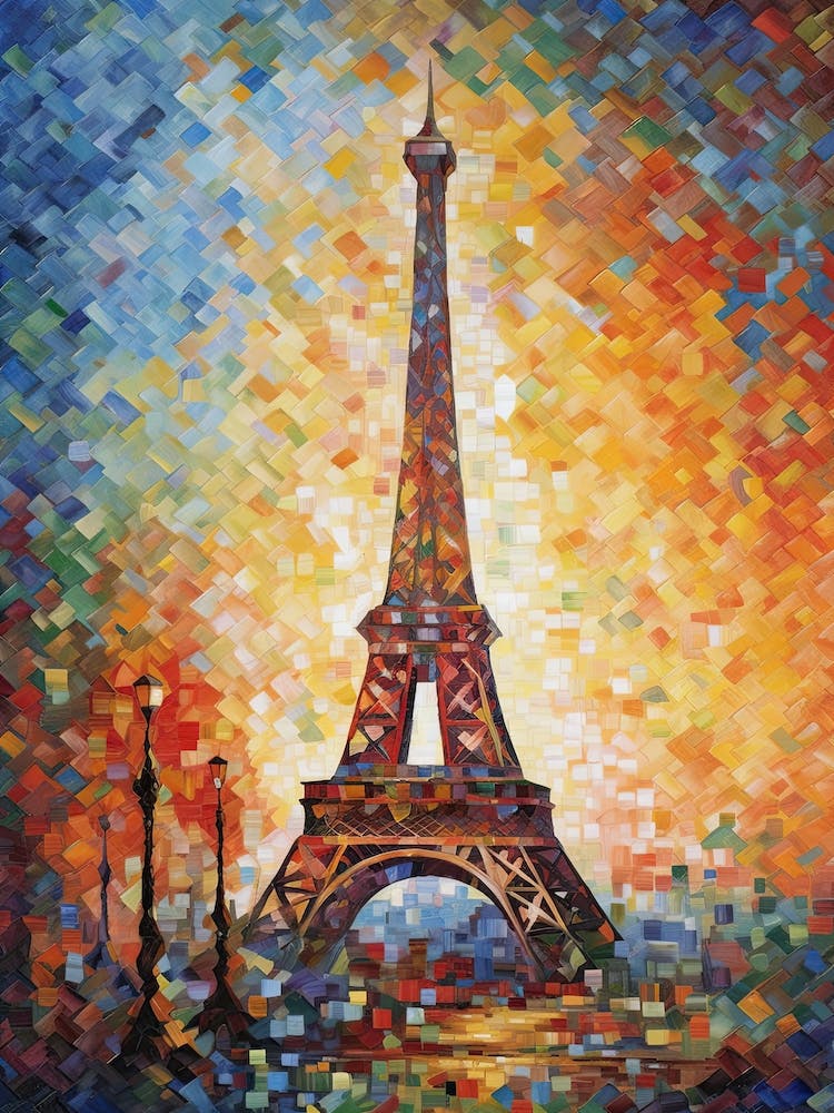 Eiffel Tower Paris France Paul Signac Style 15